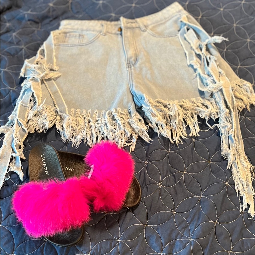 Fringe Jean Shorts